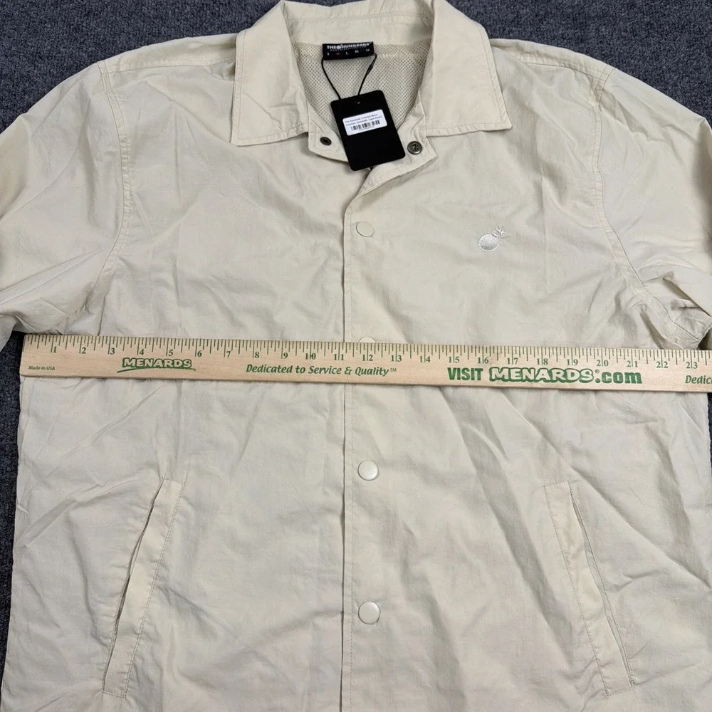 The Hundreds Jacket‎ Mens Medium Light Khaki Crinkled Nylon Coaches Windbreaker
